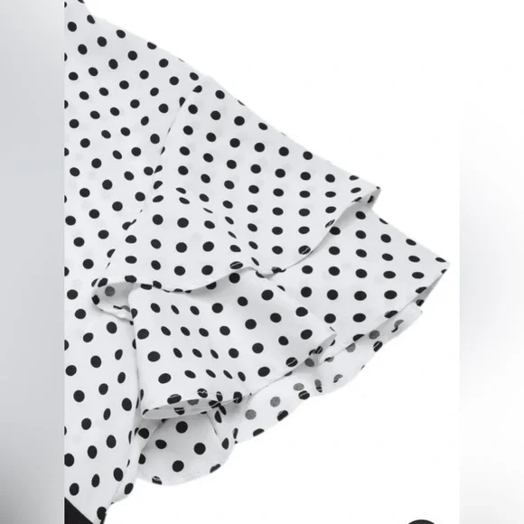 NWT! Retro Stage Black 1930’s Dots Tie Neck Mermaid Dress. Size M - Picture 5 of 12